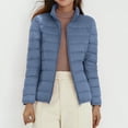 thumbnail image 3 of Puntoco Chaqueta acolchada para mujer con cuello levantado y cremallera, abrigo ligero acolchado de invierno con bolsillos Puntoco Puntoco-776, 3 of 5