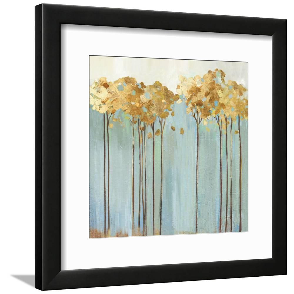 Teal Trees II, Botanical Framed Art Print Wall Art by Allison Pearce