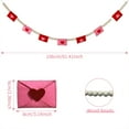 thumbnail image 2 of Felt Heart Envelope & Wooden Banner Set - Valentine's Day Festive Decor, Cute Heart-Shaped Envelope & Hanging Banner, Romantic Home & Party Ambiance Decoration for Love-Themed Gatherings, 61.41in, 2 of 5