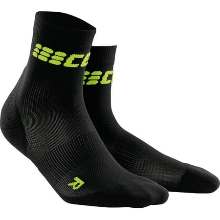 Ultralight Womens Socks - Women's Ultralight Short Socks Black/Green Size 4