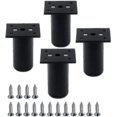 thumbnail image 1 of Paquete de 4 patas ajustables para gabinete de muebles de aleación de aluminio, patas redondas de metal para sofá cama, 1 of 3