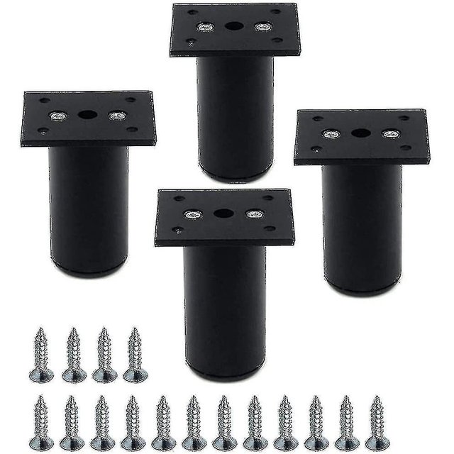 Paquete de 4 patas ajustables para gabinete de muebles de aleación de aluminio, patas redondas de metal para sofá cama