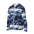 thumbnail image 2 of Rocae Blueberry Print Breathable Sun Protection Hoodie Quick-Dry Lightweight Long Sleeve Hoodie Unisex Running Sports Shirt, 2 of 9