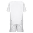 thumbnail image 5 of Caywon Women Short Sleeve Shirt and Short Pant Casual 2 Piece Set Pocket Detail Fashion Coordinates Comfortable Daywear Matching Outfit Separates White XXXXXL, 5 of 5