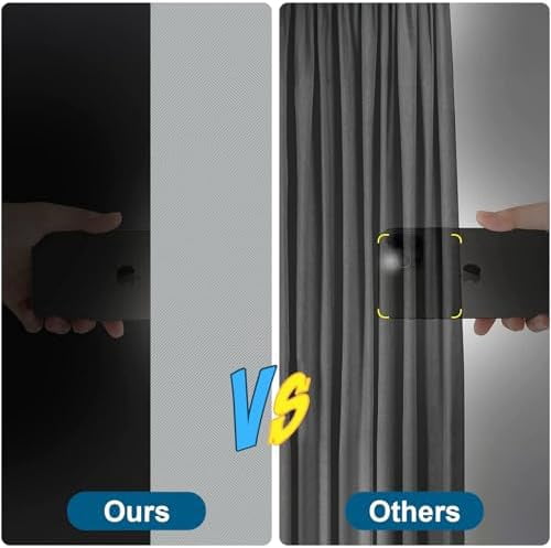 100% Blackout Curtains for Bedroom, Portable DIY Window Blinds, No Drill Window Shades & Blackout Blinds with Stickers & Tabs for Travel, Dorm Room, Media Room (Grey, 118" x 57")
