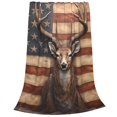 thumbnail image 2 of Balery Deer American Flag Wall Manta de Felpa Suave y Acogedora – Cobija de Franela Aterciopelada para Cama, Lavable y Cálida para Sofá, Mascotas, Transpirable-60"x50", 2 of 7