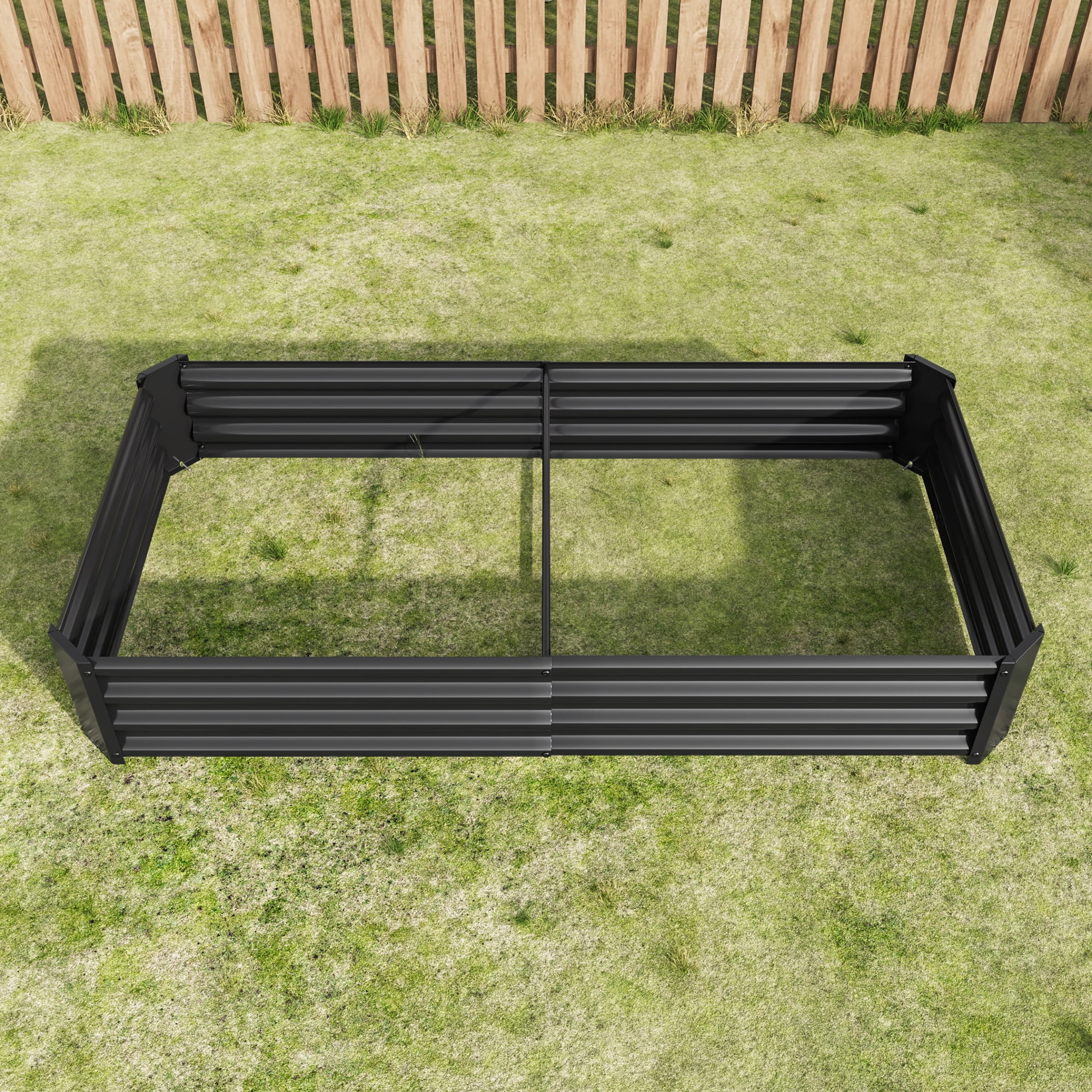 6 ft. x 3 ft. Raised Garden Bed Galvanized Planter Box Outdoor, Rot-Resistant Metal Garden Bed Planter for Vegetables