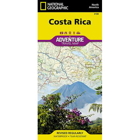 Adventure map: costa rica - folded map: (Best Place To Live In Costa Rica With A Family)