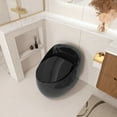 thumbnail image 2 of 1-Piece 1.28 GPF Single Flush Egg Shape Toilet in Glossy Black, 2 of 8