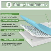 Gel Memory Foam Mattress Wave Comfort Foam Mattress 8 inch Mattress, CertiPUR-US Certified,Breathable Bed Mattress for Cooler Sleep Supportive & Pressure Relief,Removable Soft Cover,White Full