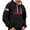 Black, variant on Men's & Women's Flag Print Pullover Hoodie, Unisex Loose Fit Long Sleeve Sweatshirt, Patriotic Streetwear for 4th of July, Christmas, Fall Winter Season,Black,L