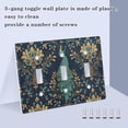 thumbnail image 3 of Yayeee Toggle Light Switch Wall Plate 2-Gang 4.56"x4.48" Decorative Outlet Cover, Navy Blue Peacock Pattern, 3 of 7
