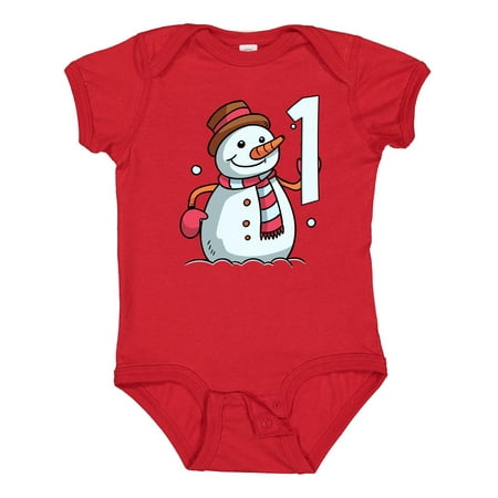 

Inktastic 1st Birthday Snowman Gift Baby Boy or Baby Girl Bodysuit