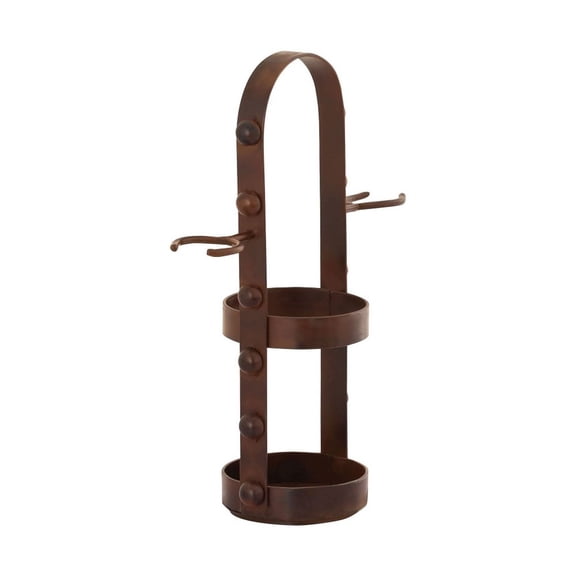 619946-Elk Home-Telluride - 14.25 Inch Wine Caddy   Montana Rustic Finish
