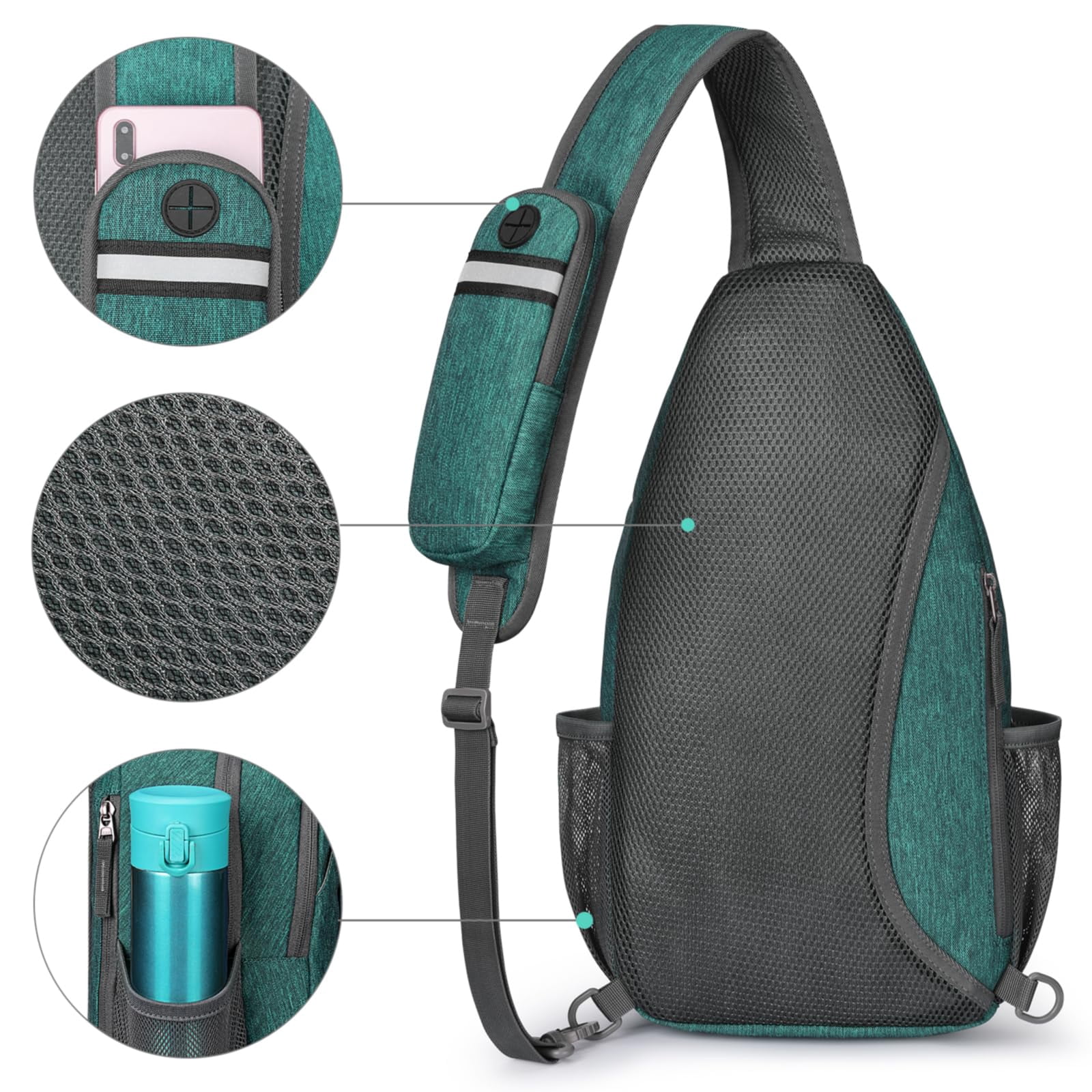 G4Free Sling Bag RFID Blocking Sling Backpack Crossbody Chest Bag Daypack for Hiking Travel