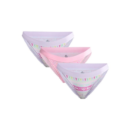 Easter Women s Bikini Panties with Lace Trim from Way to Celebrate  3-Pack  Sizes S-XXL