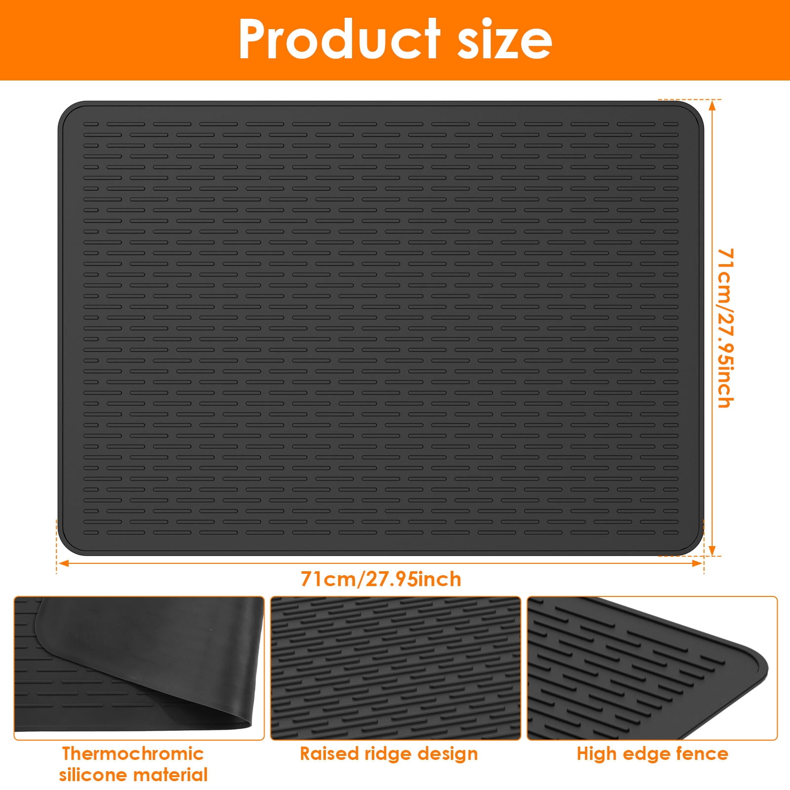 Ikoopy Thermochromic Silicone Stove Top Cover Extra Large Rollable Glass Cooktop Protector for Electric Stove Kitchen Countertop