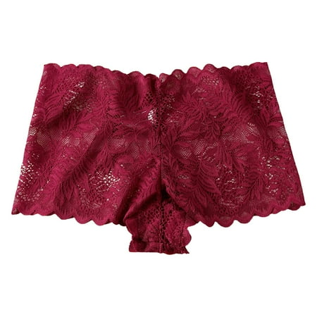IUJSOY Cheeky Underwear for Women Cheeky Panties Lace Stretch High Cut Seamless Ice Silk Briefs