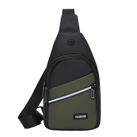 Men's Oxford Cloth Sling Bag, Multi-Pocket Crossbody Chest Bag with Built-in Headphone Hole & Adjustable Strap, Waterproof Casual Shoulder Backpack for Commuting, Travel & Outdoor Activities
