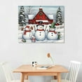 thumbnail image 2 of JEUXUS Snowman Christmas Canvas Wall Art: Farmhouse Christmas Decor Snowman Family Barn Picture Winter Holiday Farm Scene Poster Framed Home Decoration 20x16in, 2 of 4