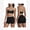 Black, variant on Workout Sets for Women 2 Piece Color Block Strappy Sports Bra High Waist Tummy Control Butt-lifting Biker Shorts Gym Yoga Pilates Outfits