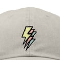 thumbnail image 2 of Dalix Lightning Embroidered Bolt Dad Hat Cotton Baseball Cap Adjustable Mens in Washed Stone White, 2 of 5