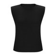 thumbnail image 3 of Fengqque Women Crewneck Loose Fit Tank Top Sleeveless Summer Tops Women's Basic Tee Tank Top Black M(M), 3 of 6