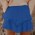 thumbnail image 4 of fheaev Flowy Shorts for Women Boho Ruffled Tiered Skorts High Waist Mini Skirts Tennis Golf Comfy Shorts Solid Color Summer Pleated Athletic Skirt, 4 of 8
