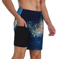 thumbnail image 2 of Kdxio White Jellyfish Dansing In The Ocean Print Men'S Swim Trunks With Compression Liner 7 Inch Inseam Quick Dry Swim Shorts, 2 of 7