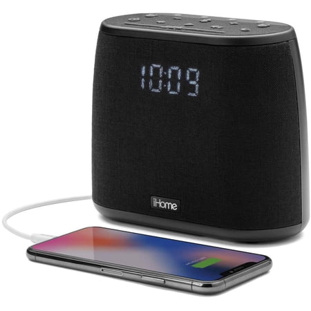 iHome iBT234 Alarm Clock Radio Bluetooth Speaker, with USB Charging Station/Phone Chargers