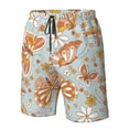 thumbnail image 5 of Disketp Men'S Swim Trunks Hawaiian Breathable Surf Beach Swimsuits Mesh Lining Beach Shorts With Pockets-Retro Floral Butterfly, 5 of 9