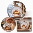 thumbnail image 5 of romoty Light Up Christmas Tree Ball Ornament, 3.15x3.15 Inch Clear LED Bauble with Snowy Forest Log Cabin for Tree Fireplace Decor, 5 of 7