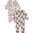 thumbnail image 1 of Disney Minnie Mouse Infant Baby Girls Fleece 2 Pack Zip Up Coveralls Pink 24 Months, 1 of 3