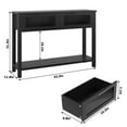 thumbnail image 3 of Yeshouse Mesa consola estrecha de 43'' con 2 cajones de cristal, mesa auxiliar de 2 niveles para recibidor, mesa auxiliar moderna con almacenamiento para sala de estar, pasillo o vestíbulo, 3 of 7