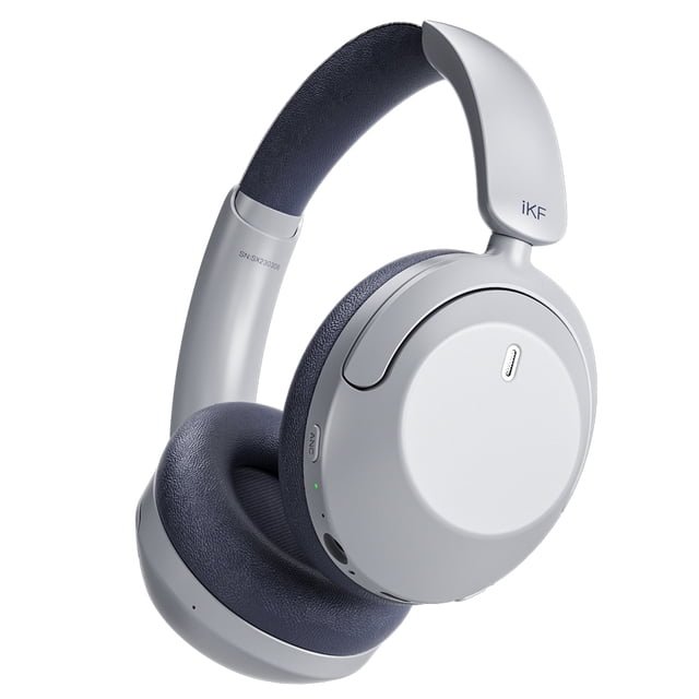 iKF-T3 Audifonos Over Ear inalámbricos Bluetooth 5.3 con cancelación Activa del Ruido Batería hasta 125 Horas de Uso Hi-Res 38ms de Baja latencia Auricular Plegable para PC,iOS,Android (Gris)