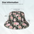 thumbnail image 4 of Vsdgher Rose Flowers Print Bucket Hat for Men&Women Bucket Hat Reversible Summer Double-Side-Wear Travel Gardening, Beach, Camping, Hiking, Fishing Cap, 4 of 5