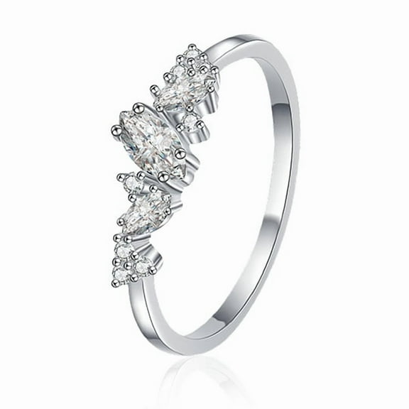 Whudwhu Moissanite Ring in Silver, Unique Opal and Diamond Rings for Women