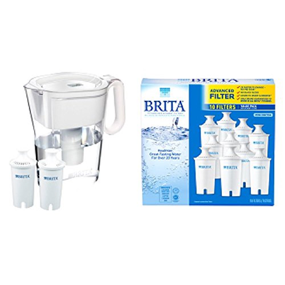 Brita Wave 10cup Water Pitcher + 2 Advance Brita Filters Item 987584