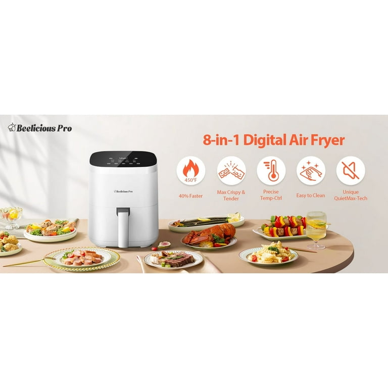 Air Fryer,Beelicious® 8-in-1 Smart Compact 4QT Air Fryers,with Viewing  Window,Shake Reminder,450°F Digital Airfryer with Flavor-Lock