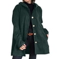 thumbnail image 2 of Chaqueta Informal de Holgada con Capucha y Larga para Mujer, Otoño e Invierno Verde S, 2 of 6