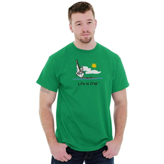 Beached Stranded Boat Sailing Ocean Men's Graphic T Shirt Tees Brisco Brands S