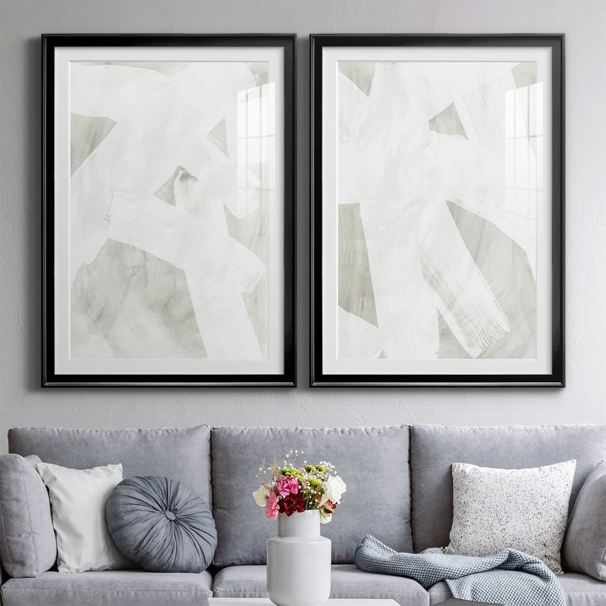 Wexford Home Stone Brush I Premium Framed Print, 22.5" x 30.5" - Ready to Hang, Black (Set of 2)