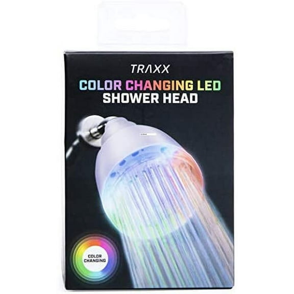 SecureTheTech Color Changing LED Shower Head Rainfall High Pressure Color Changing Shower Head- No Batteries, Water Powered