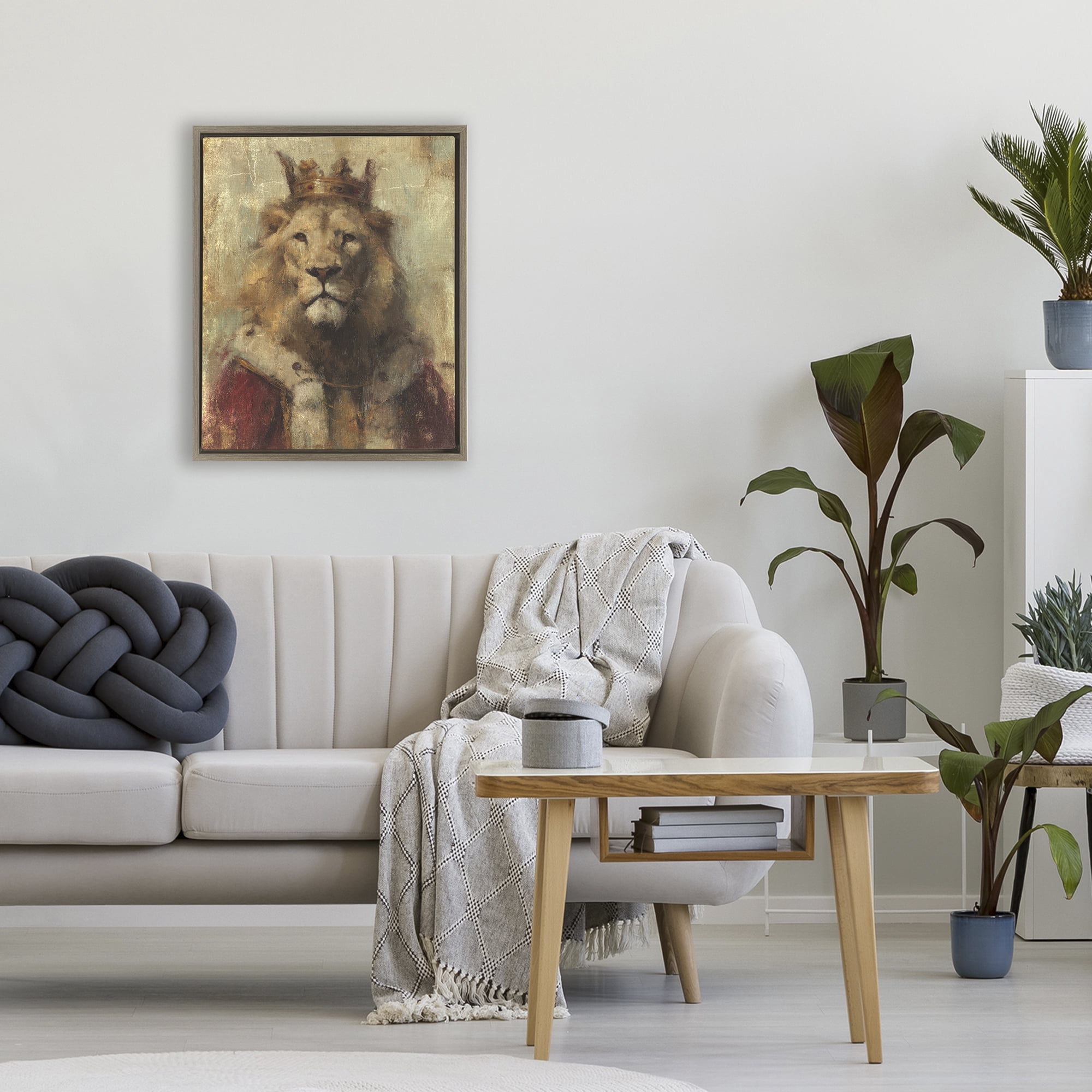 Stupell Industries Regal Lion Sovereign Brown Framed Floater Canvas Wall Art, design by Svetlana Aleynikova