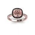 thumbnail image 2 of 2.00 carat Morganite and Black diamond Halo Bridal Set in 10k Rose Gold, 2 of 2