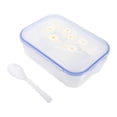 thumbnail image 1 of Caja de almacenamiento de alimentos de plástico, contenedor hermético con clip para nevera de cocina (3 rejillas L20x14x7cm azul), 1 of 3