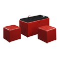 thumbnail image 5 of Convenience Concepts Designs4Comfort Sheridan Storage Bench with 2 Side Ottomans in Red, 5 of 5