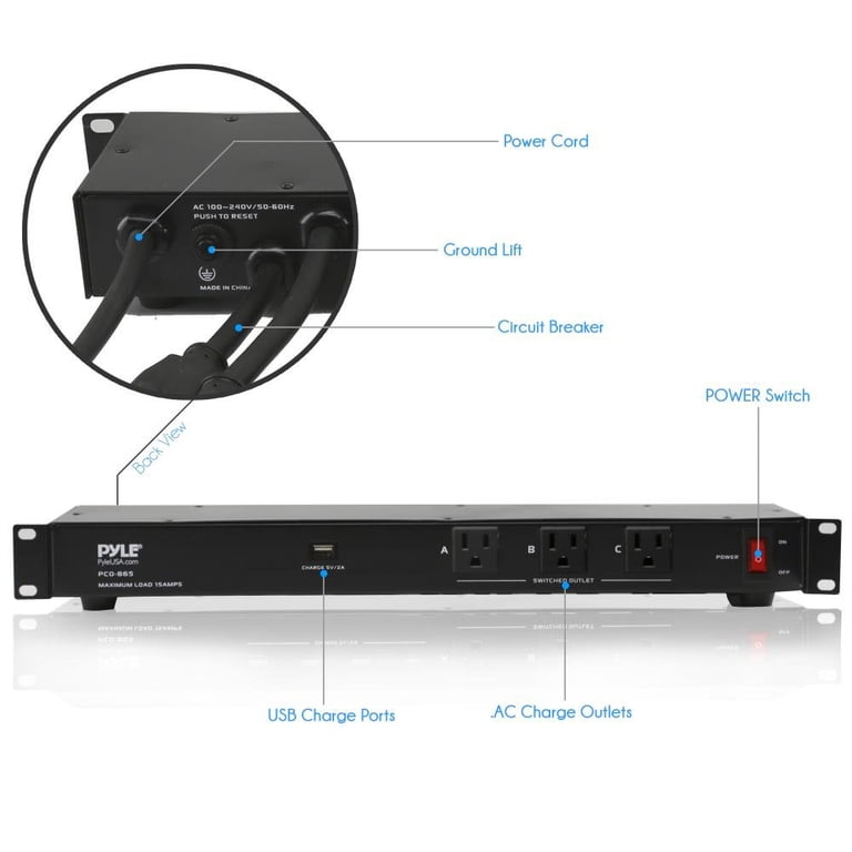 PYLE PCO-860 ラックマウント電源 パワーコンディショナー PDU Pyle PCO860 - Power Supply Surge Protector - Rack Mount Power