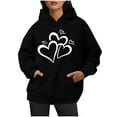 thumbnail image 4 of Fanxing Womens Valentines Hearts Sweatshirt, Cute Valentine Hoodies, Teacher Valentine Pullover Drawstring Hooded Tops, Love Valentine's Day Shirt Black,XXL, 4 of 7