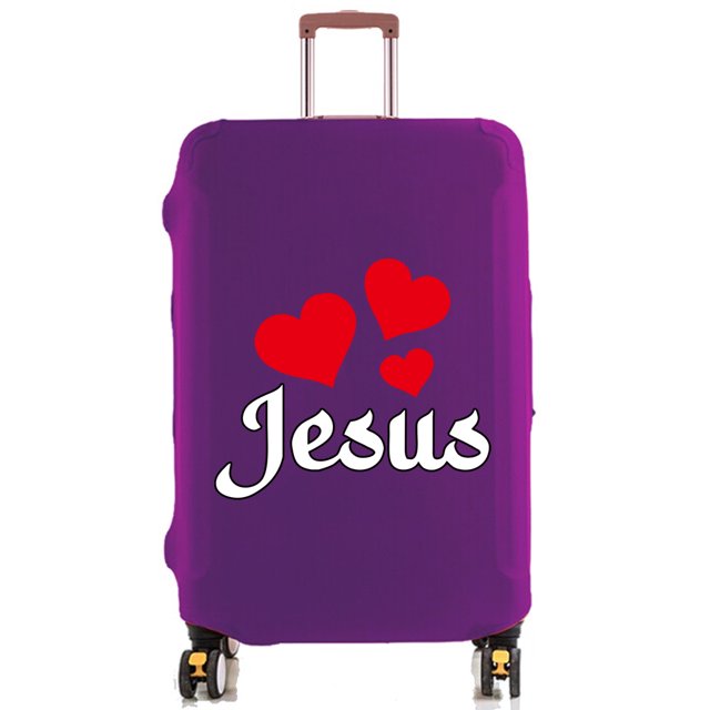 For 18-32 Inch Luggage Protectives Cover Elastic Travel Accessories Baggage Case Suitcase Cases Protector Covers Jesus Pattern 8jesus014 XL(29-32inch)